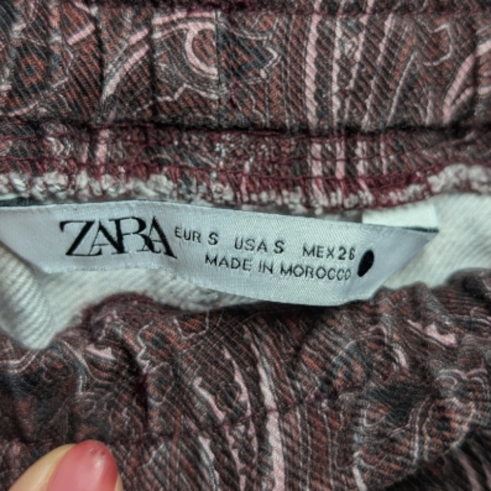 Zara Paisley Print Pants, Straight Leg Drawstring 🌿 - Picture 7 of 15